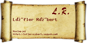 Löfler Róbert névjegykártya