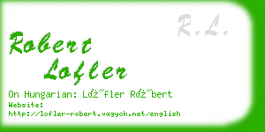 robert lofler business card